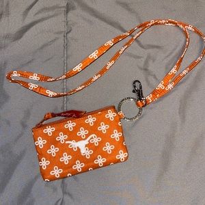 Vera Bradley Univ of Texas lanyard card wallet